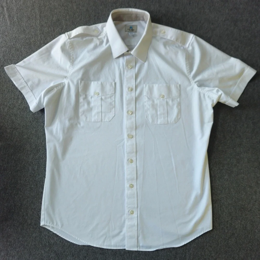 A Cut Above Uniforms Cirrus Pilot Shirt 17.5 XL White Tapered Short Sleeve NWOT